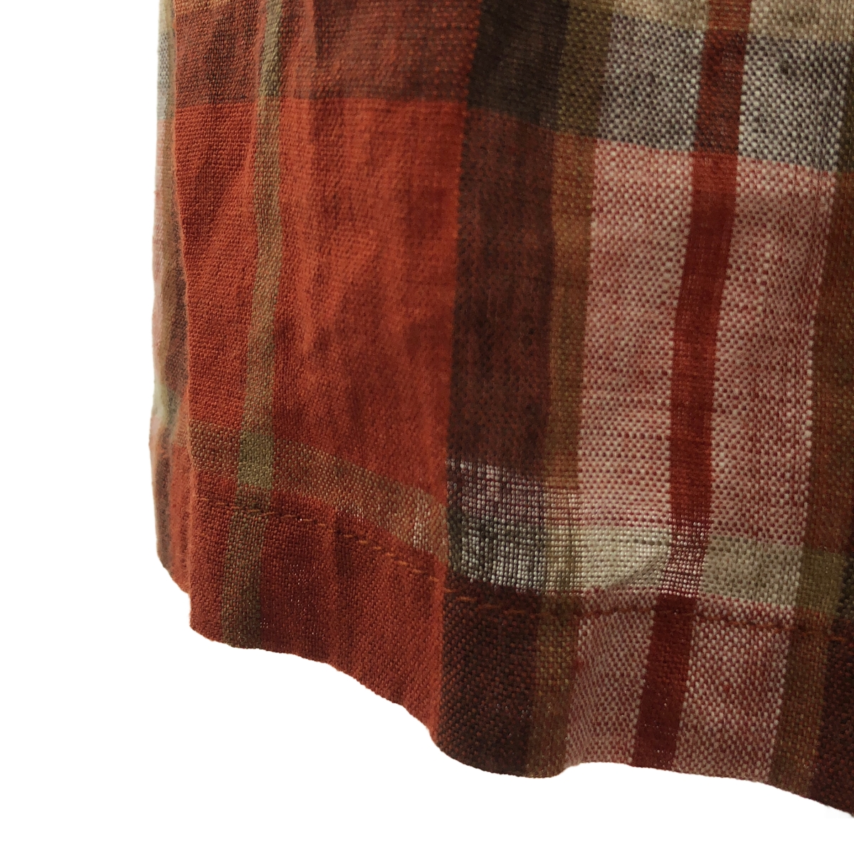 O'NEIL OF DUBLIN / オニールオブダブリン リネン チェック ラップ ロングスカート