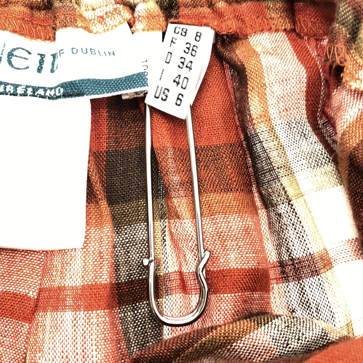 O'NEIL OF DUBLIN / オニールオブダブリン リネン チェック ラップ ロングスカート