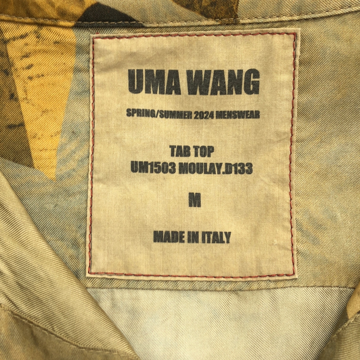 UMA WANG / ユマワン Tab Top / ビスコース 総柄 オーバー シャツ