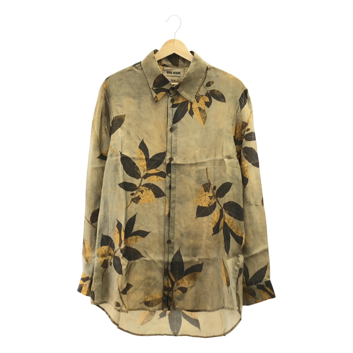 UMA WANG / ユマワン Tab Top / ビスコース 総柄 オーバー シャツ