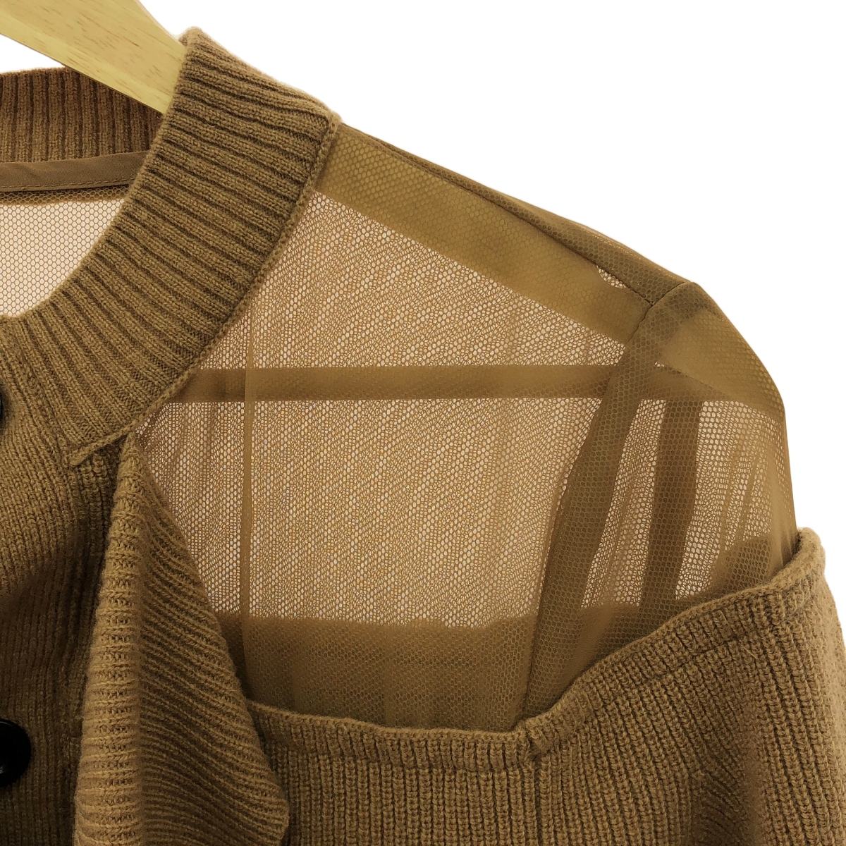 sacai / サカイ Chiffon Mix Wool Knit Cardigan ウール カーディガン