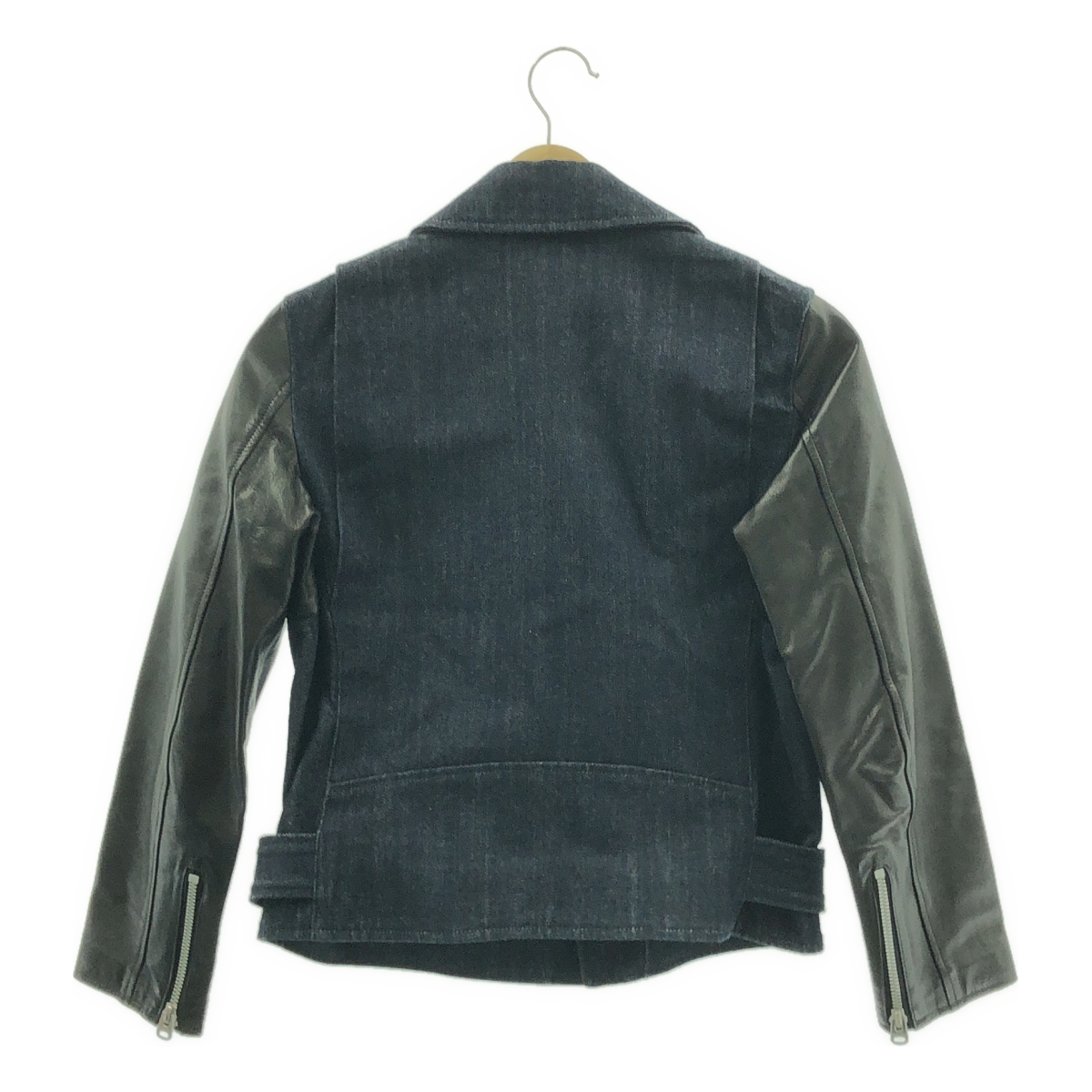 beautiful people / ビューティフルピープル デニム レザー 切替 ダブルライダースジャケット