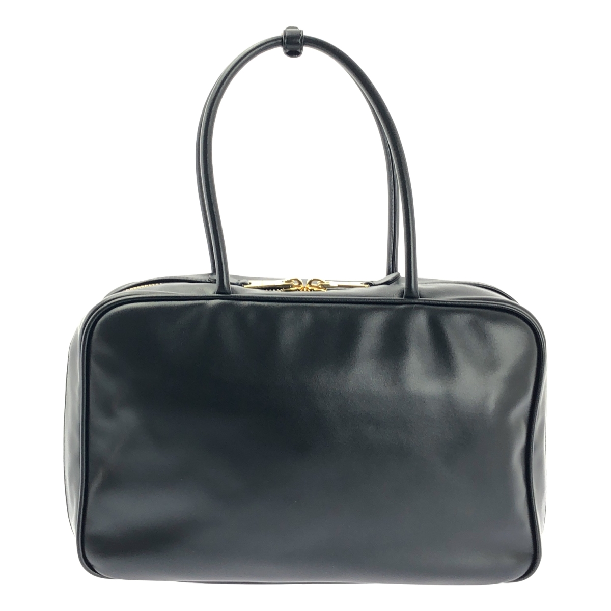 miu miu / ミュウミュウ ボー エンボス ロゴ レザー ハンドバッグ