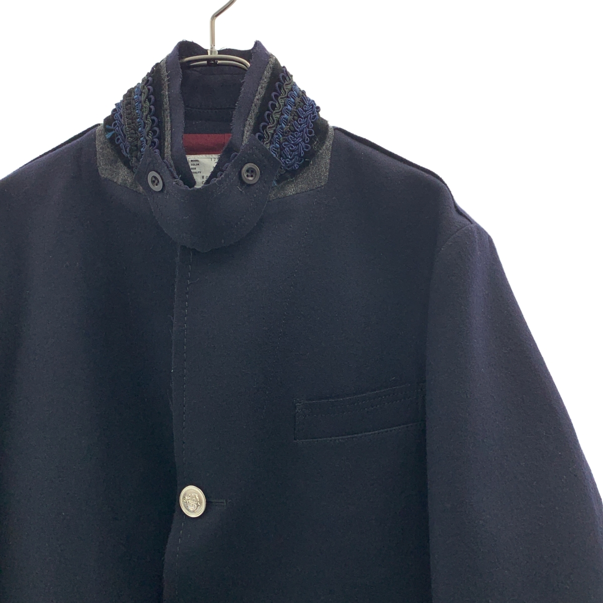 sacai / サカイ ウール 装飾カラー シングルブレスト ジャケット / 総裏地
