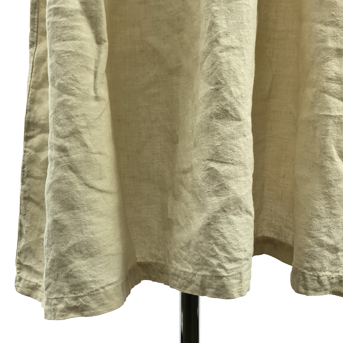 nest robe / ネストローブ リネン バンドカラー ギャザー ボリューム シャツ ワンピース