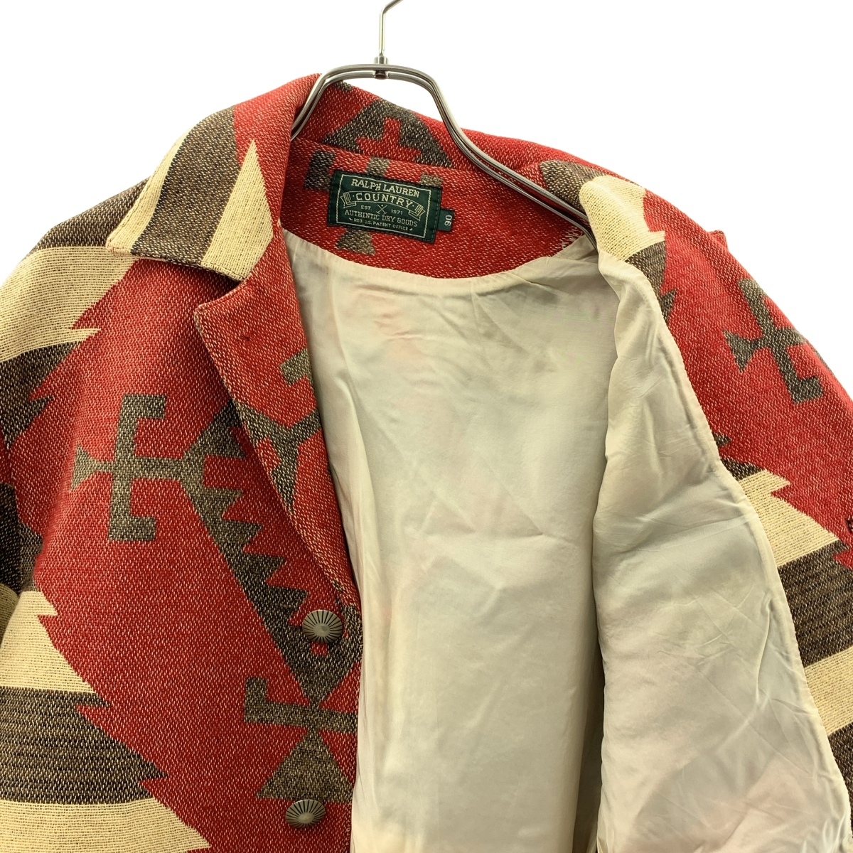 RALPH LAUREN / ラルフローレン COUNTRY ネイティブ柄 コンチョボタン ラグジャケット
