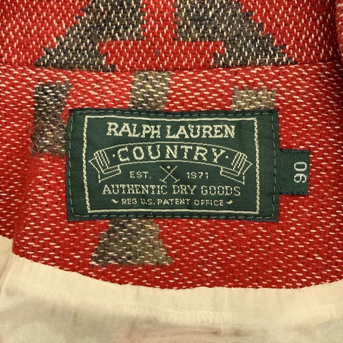RALPH LAUREN / ラルフローレン COUNTRY ネイティブ柄 コンチョボタン ラグジャケット