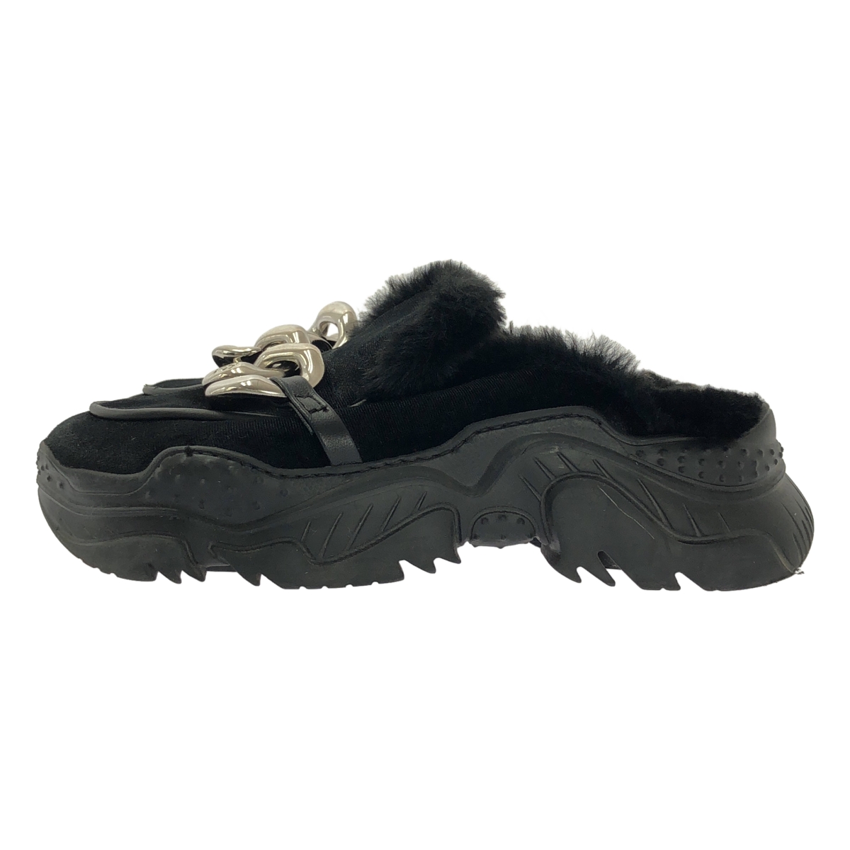 N°21 / ヌメロヴェントゥーノ ファー トリム チェーン ミュール シューズ