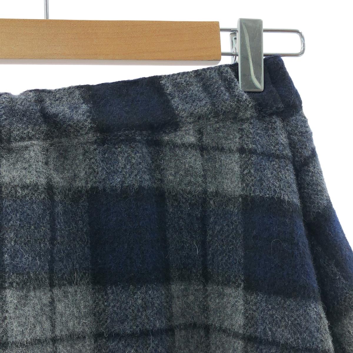 gomme / ゴム チェック プリーツ ロング イージースカート