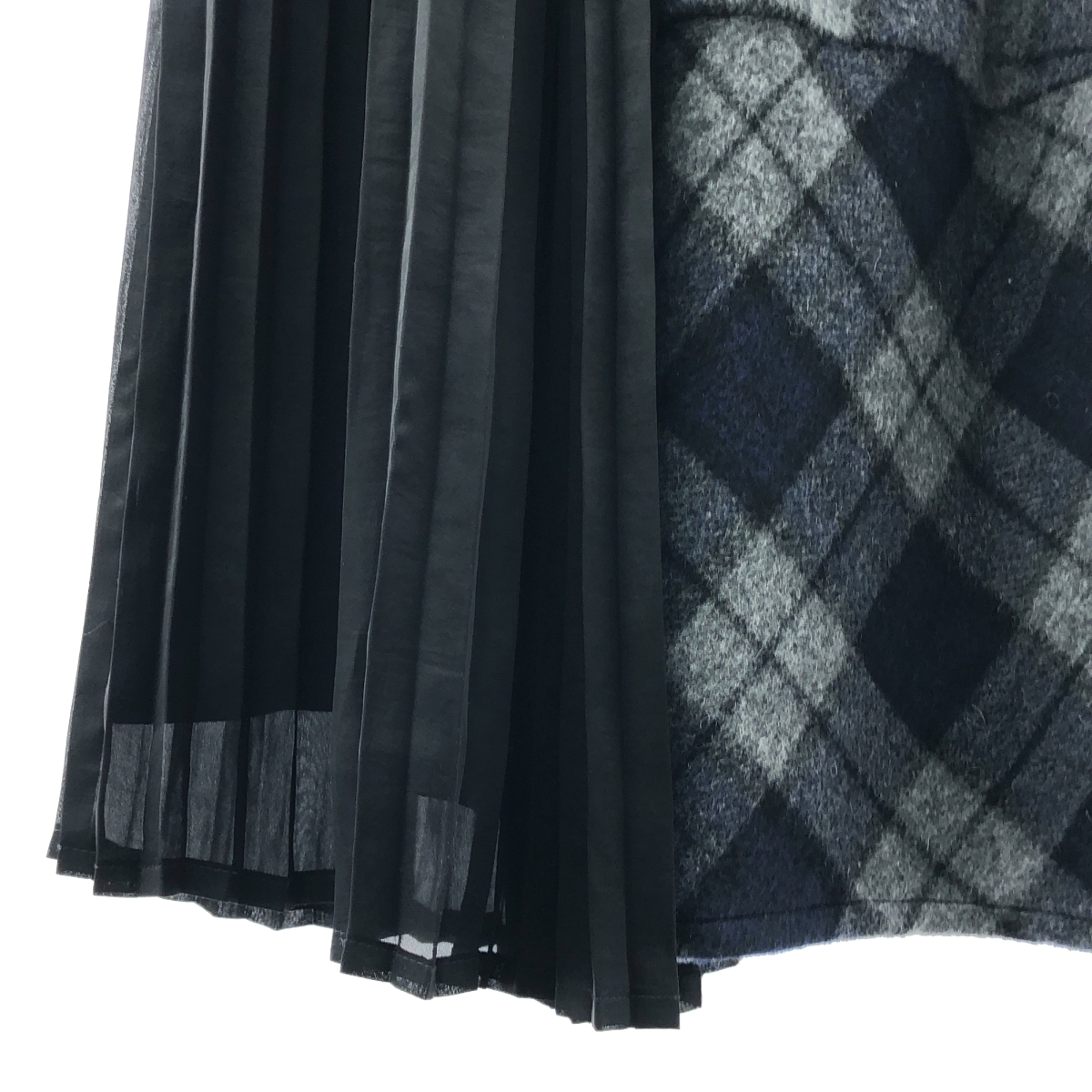 gomme / ゴム チェック プリーツ ロング イージースカート