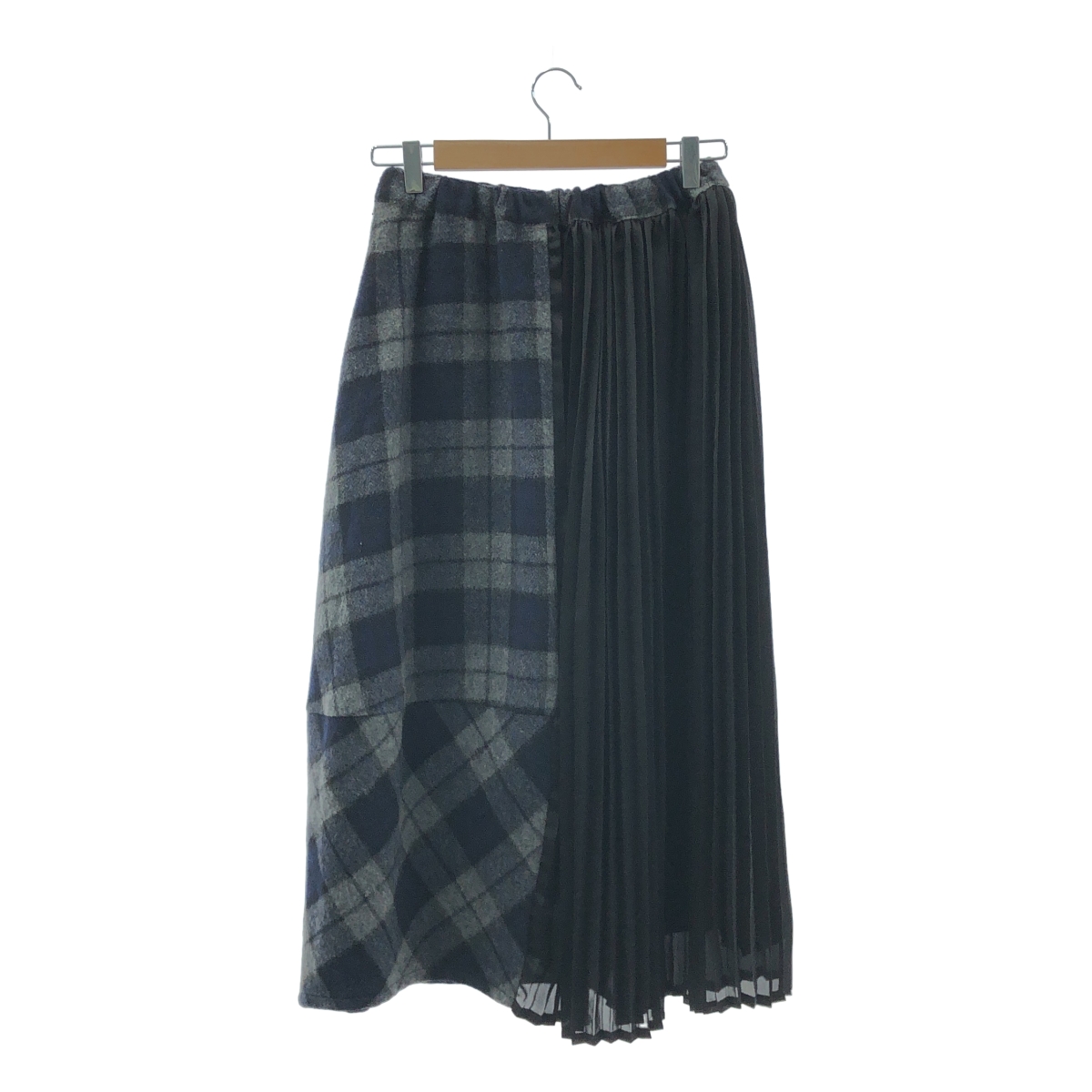 gomme / ゴム チェック プリーツ ロング イージースカート