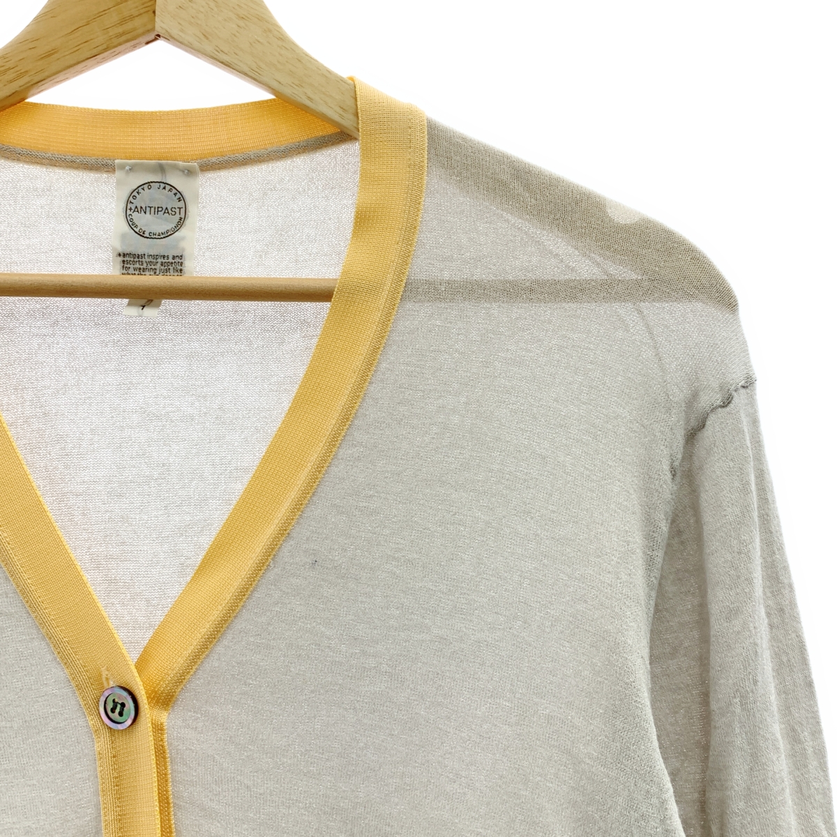 ANTIPAST / アンティパスト コットン スリット ニット カーディガン