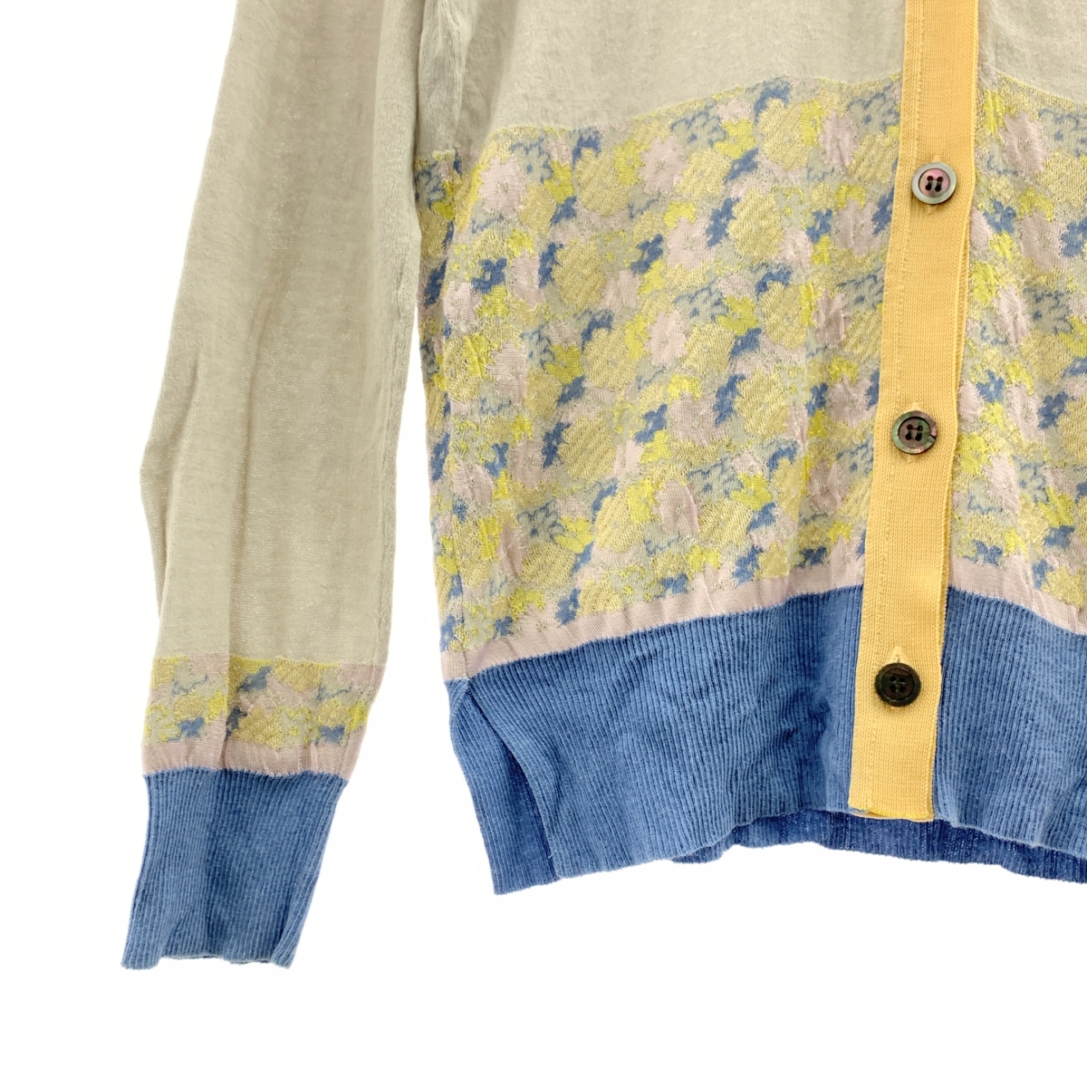 ANTIPAST / アンティパスト コットン スリット ニット カーディガン