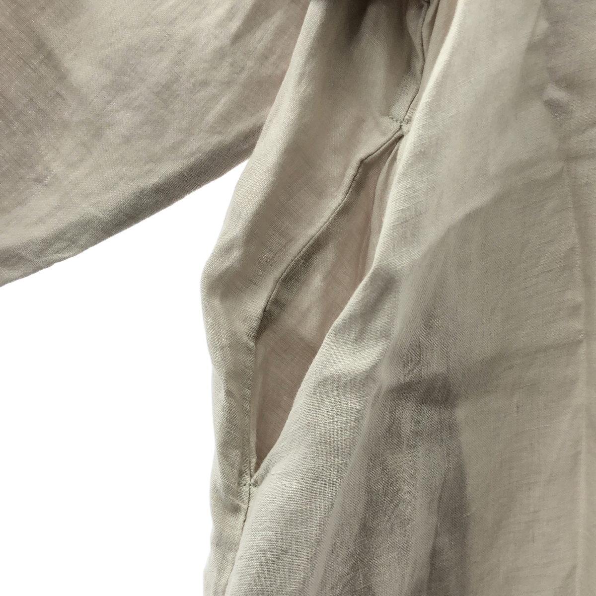 nest robe / ネストローブ リネンギャザー ポケット付き スリット ワンピース