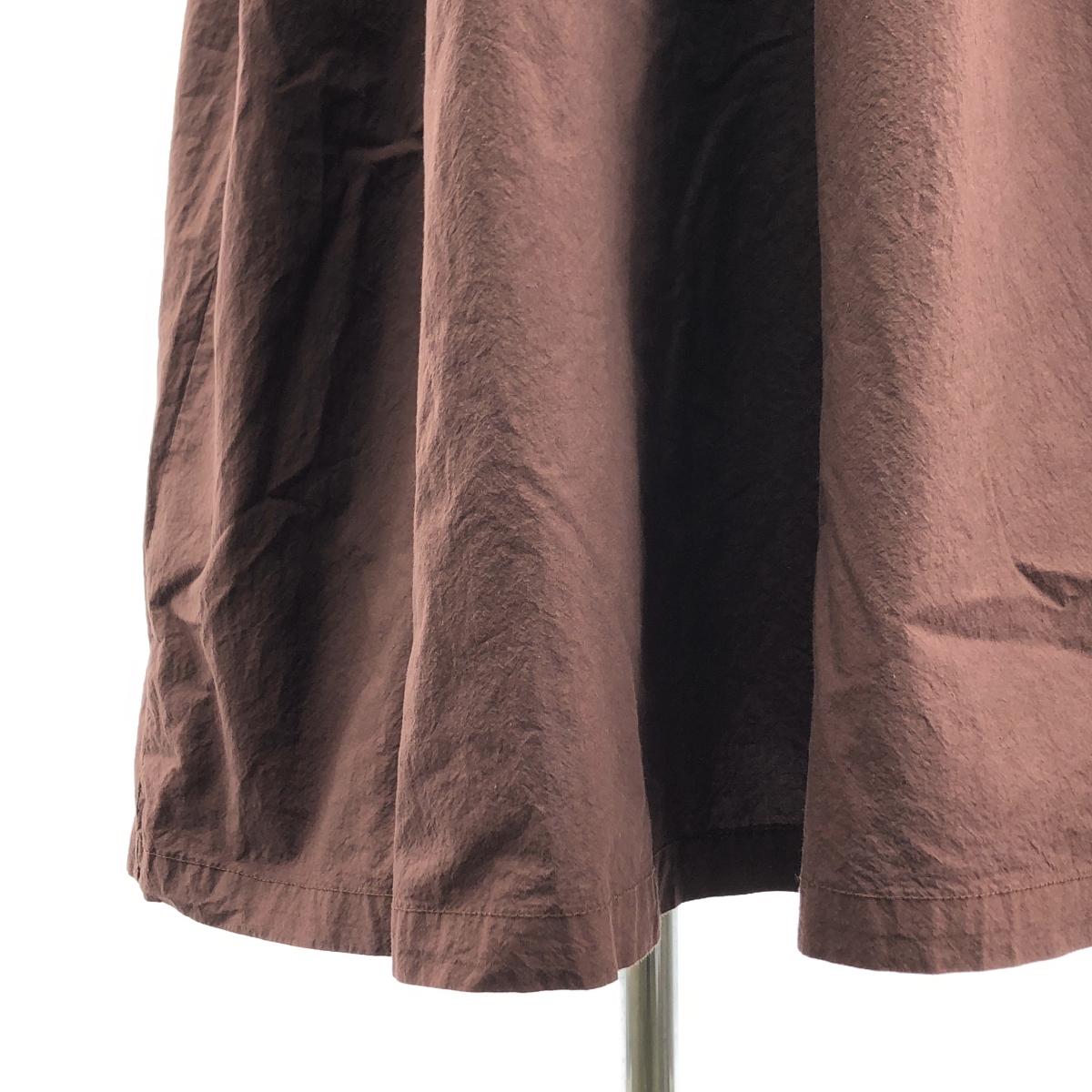 nest robe / ネストローブ コットン ラミー バンドカラー ギャザー ボリューム シャツ ワンピース