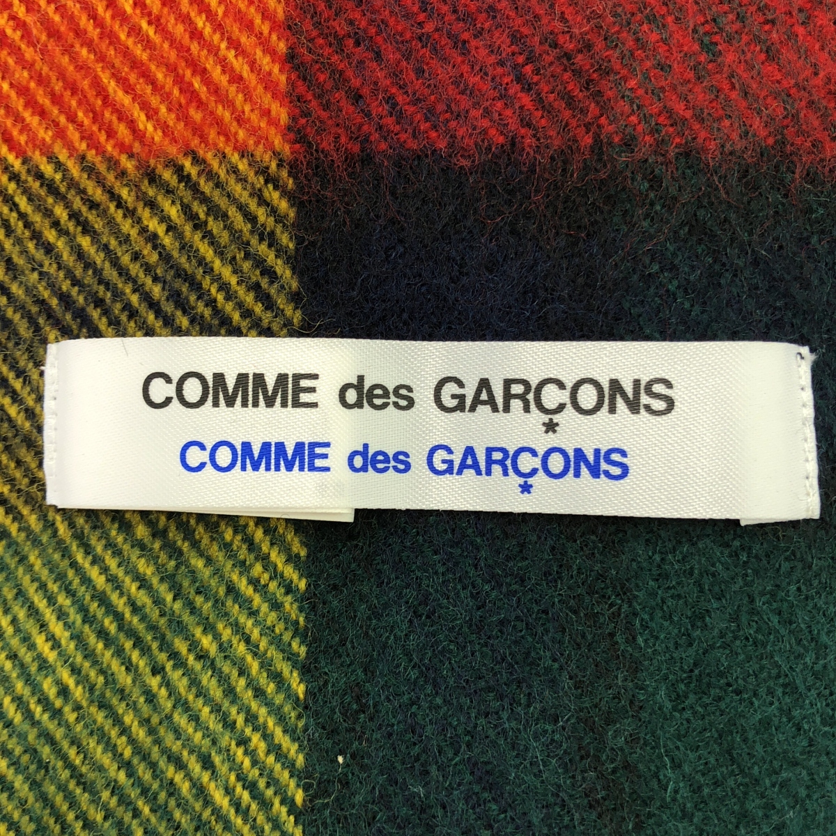 COMME des GARCONS COMME des GARCONS / コムコム ウール タータンチェック フリンジ 大判 ストール マフラー