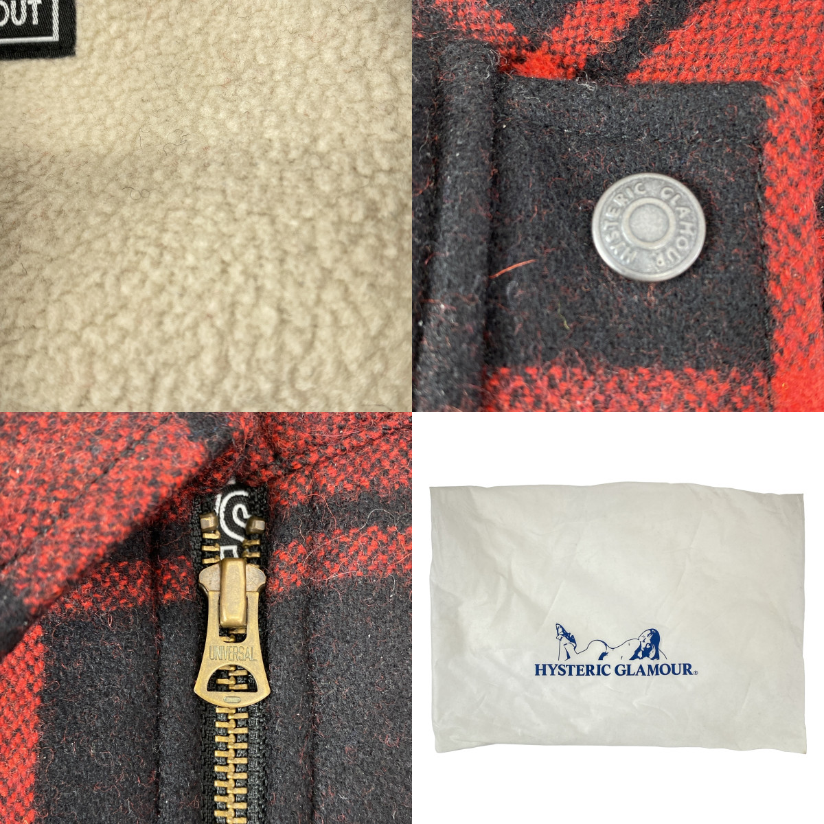 HYSTERIC GLAMOUR / ヒステリックグラマー HYS ROCK / ガール ワッペン ジップアップ ジャケット / 裏地ボア