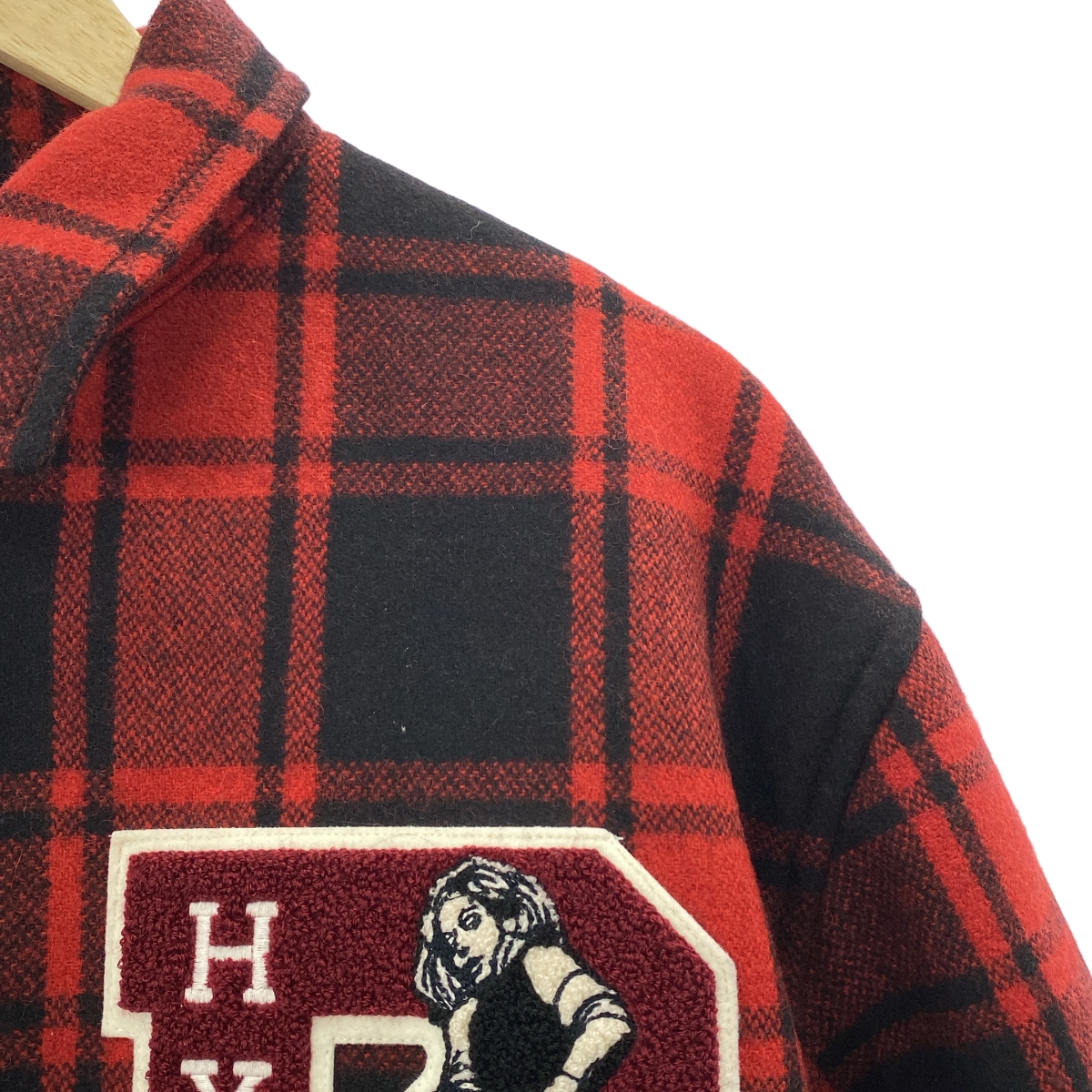 HYSTERIC GLAMOUR / ヒステリックグラマー HYS ROCK / ガール ワッペン ジップアップ ジャケット / 裏地ボア