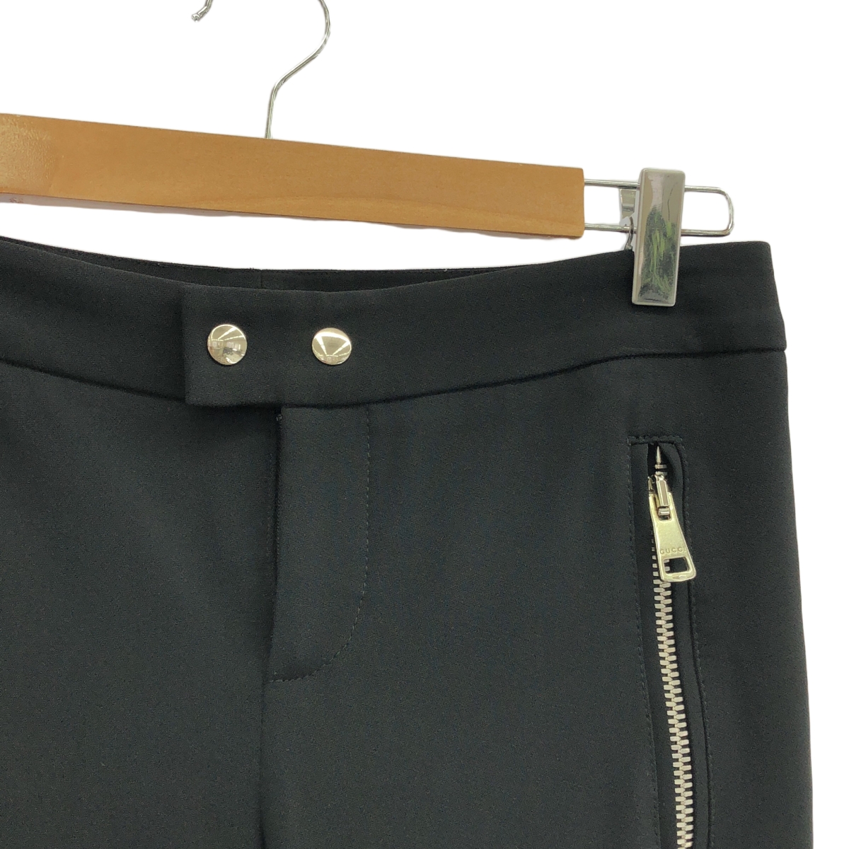 GUCCI / グッチ アセテート ダブルジップポケット スリット スラックスパンツ