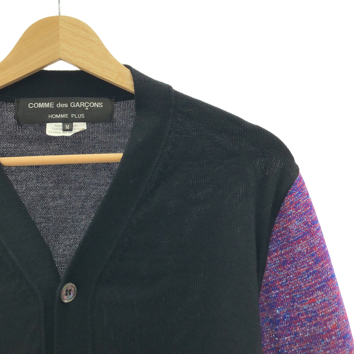 COMME des GARCONS HOMME PLUS / コムデギャルソンオムプリュス ラメニット切替 甲冑 ウール ニット カーディガン