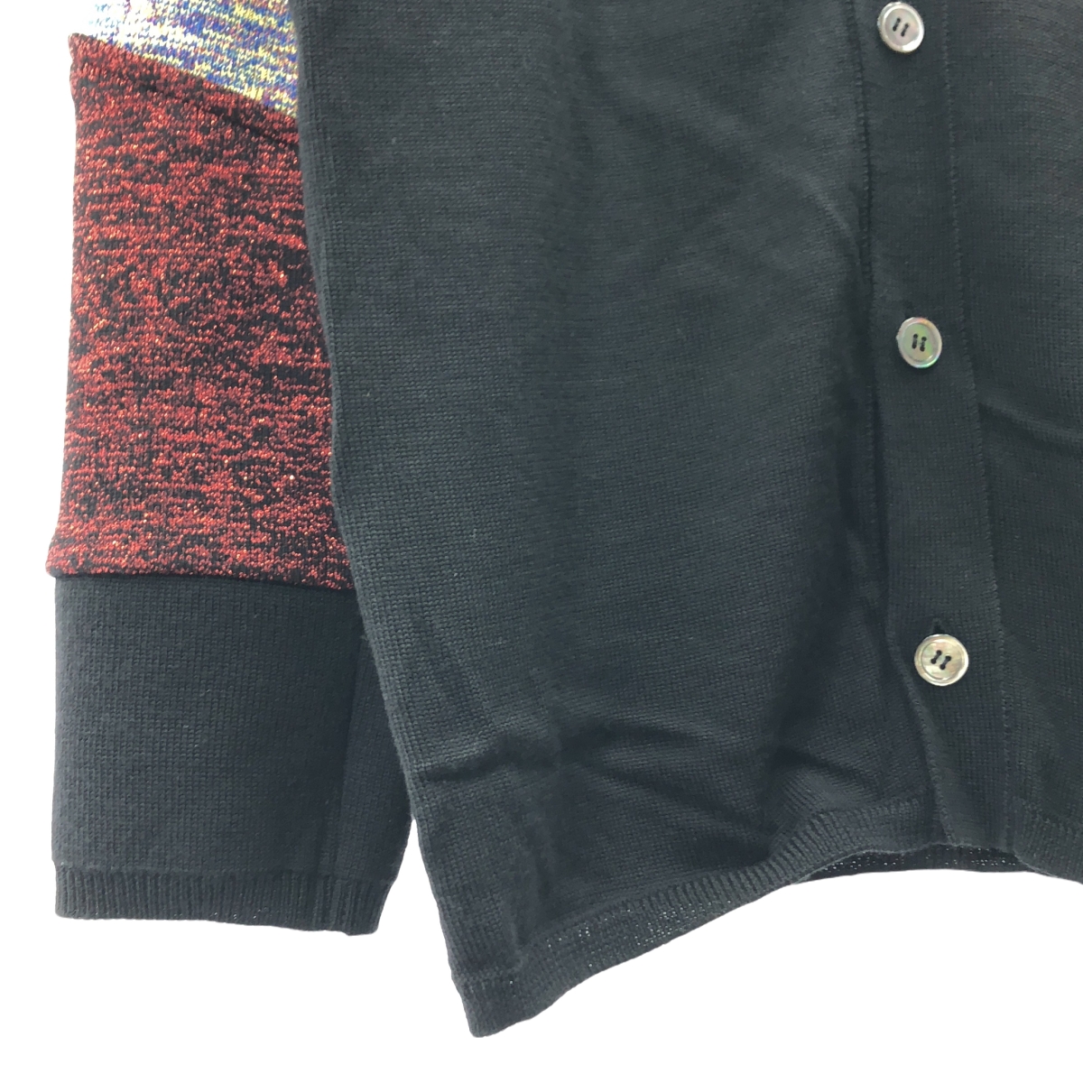 COMME des GARCONS HOMME PLUS / コムデギャルソンオムプリュス ラメニット切替 甲冑 ウール ニット カーディガン