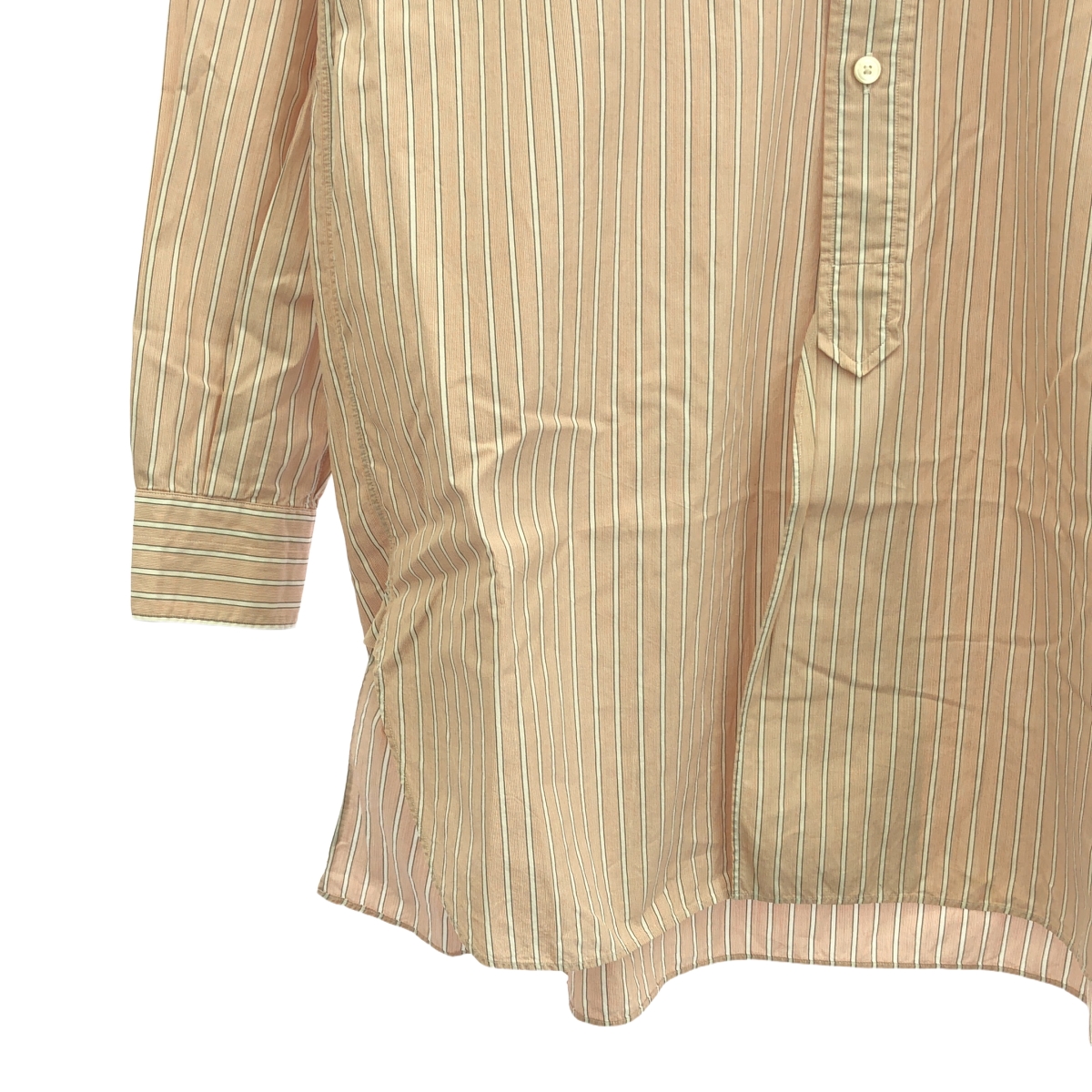 COMOLI / コモリ コットン ストライプ バンドカラーシャツ