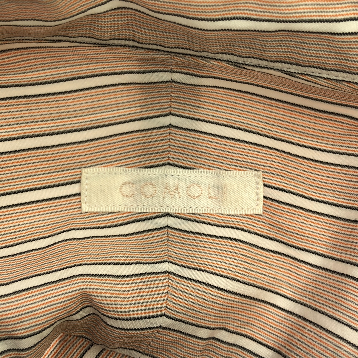 COMOLI / コモリ コットン ストライプ バンドカラーシャツ