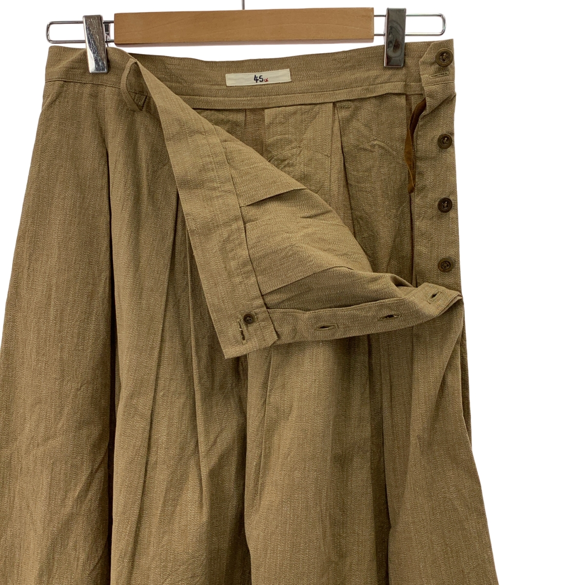 45r / フォーティファイブアール 撚り杢ミリタリー平織りスカートスカート