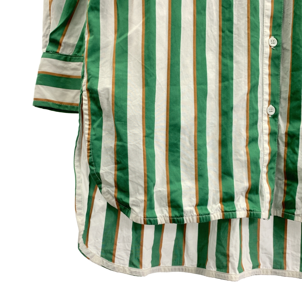 Lee Mathews / リーマシュー コットン ストライプ ロングシャツ