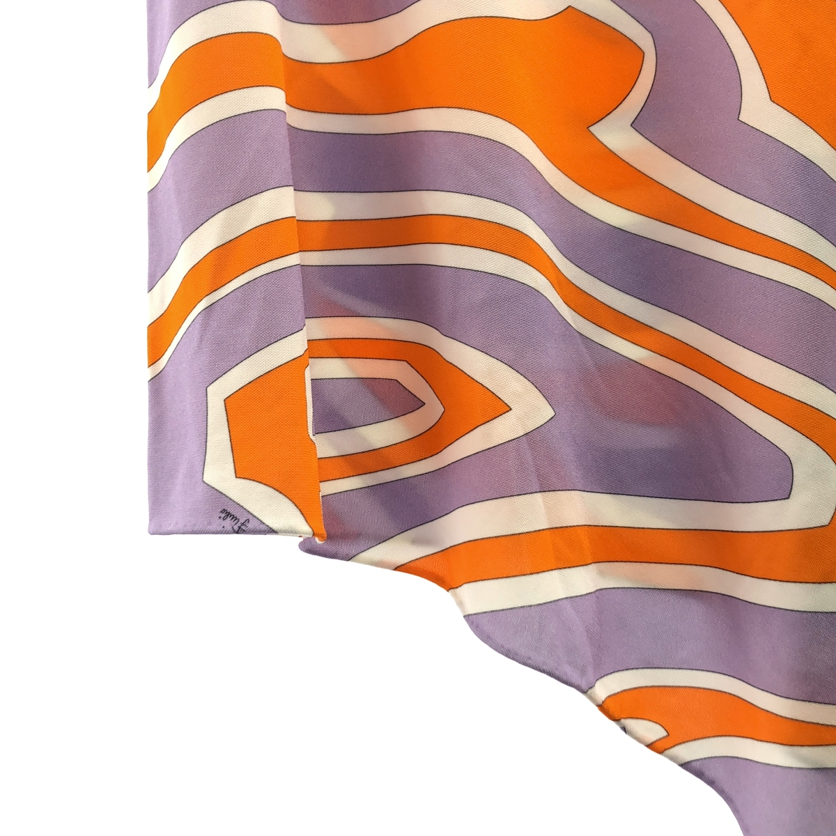 EMILIO PUCCI / エミリオプッチ レーヨン 総柄 アシンメトリー フリル装飾 ブラウス トップス