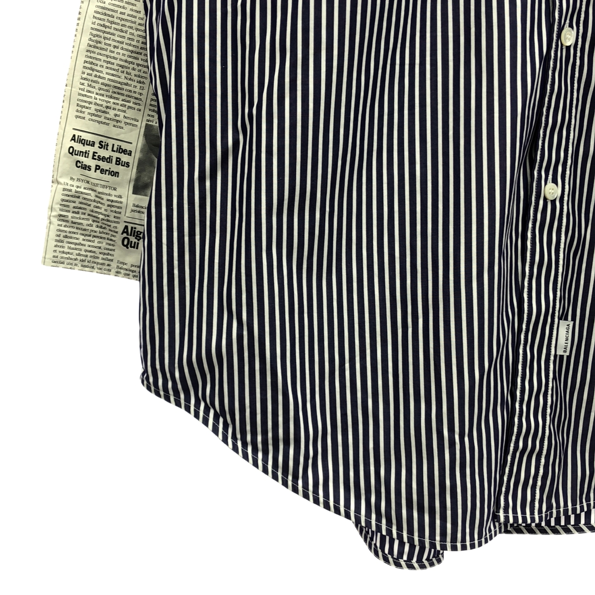 BALENCIAGA / バレンシアガ stripe newspaper shirt ニュースペーパー ストライプ シャツ