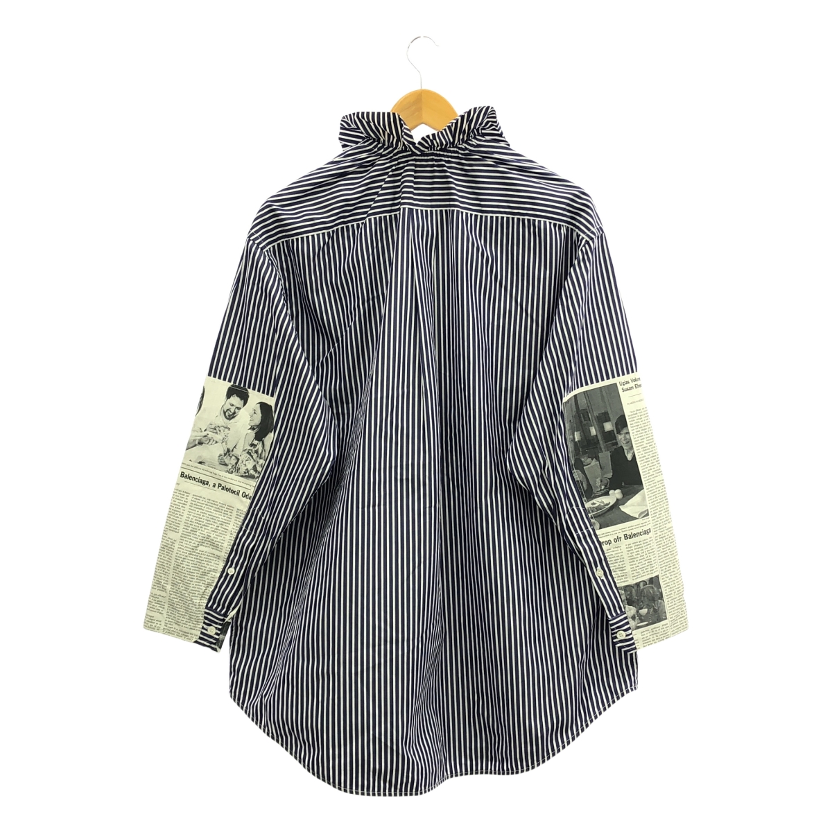 BALENCIAGA / バレンシアガ stripe newspaper shirt ニュースペーパー ストライプ シャツ