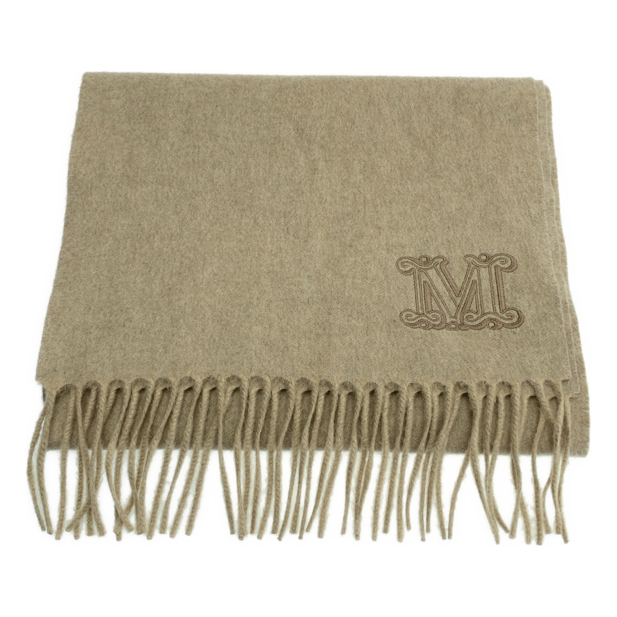 Max Mara / マックスマーラ ロゴ フリンジ ロング ストール マフラー