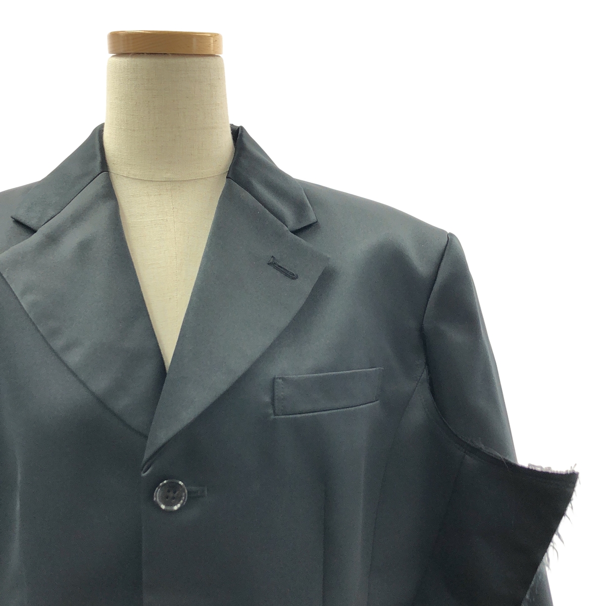 COMME des GARCONS / コムデギャルソン サイドオープン ポリエステル サテン テーラードジャケット