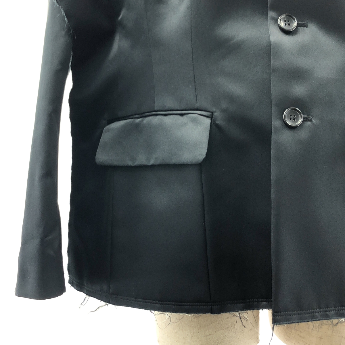 COMME des GARCONS / コムデギャルソン サイドオープン ポリエステル サテン テーラードジャケット