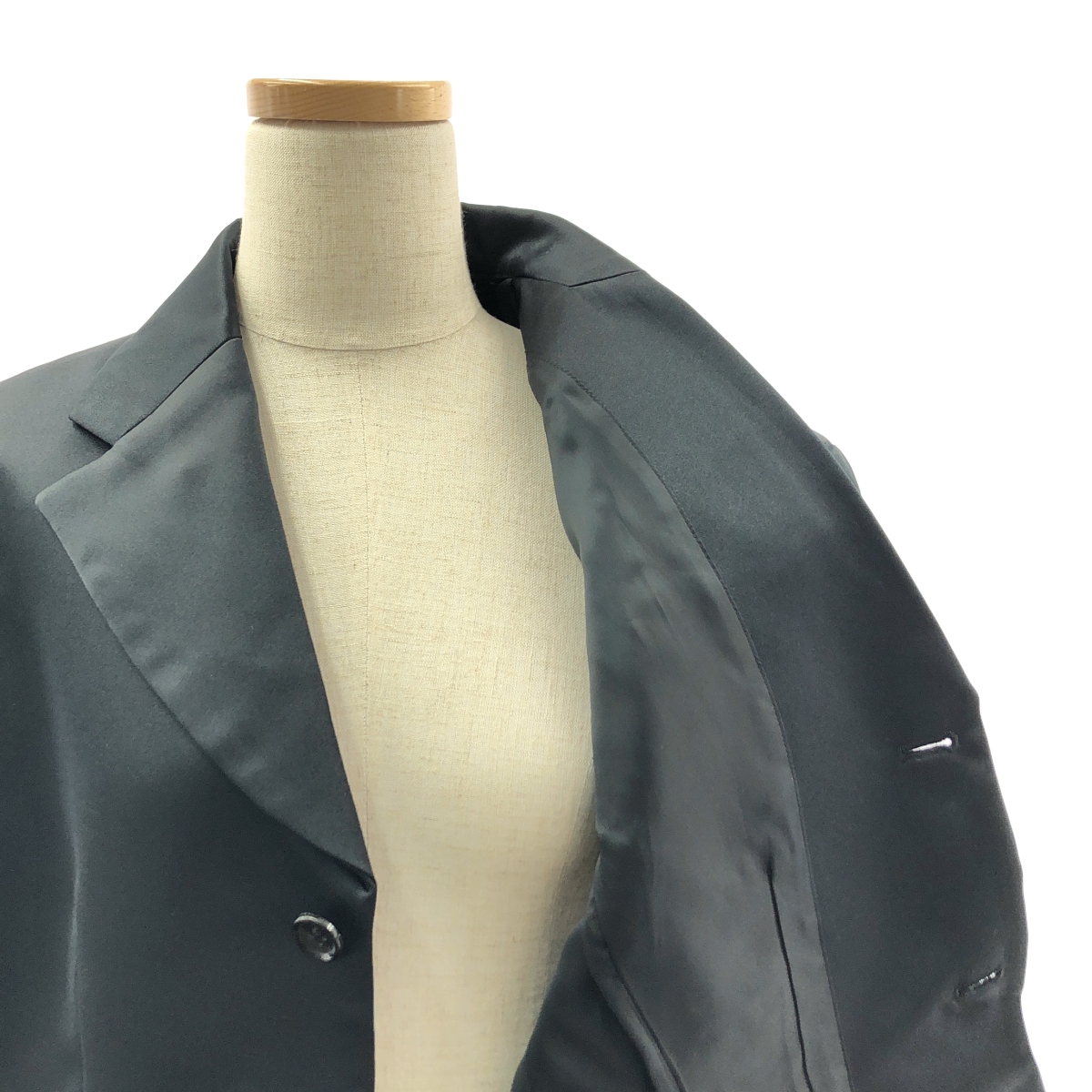 COMME des GARCONS / コムデギャルソン サイドオープン ポリエステル サテン テーラードジャケット