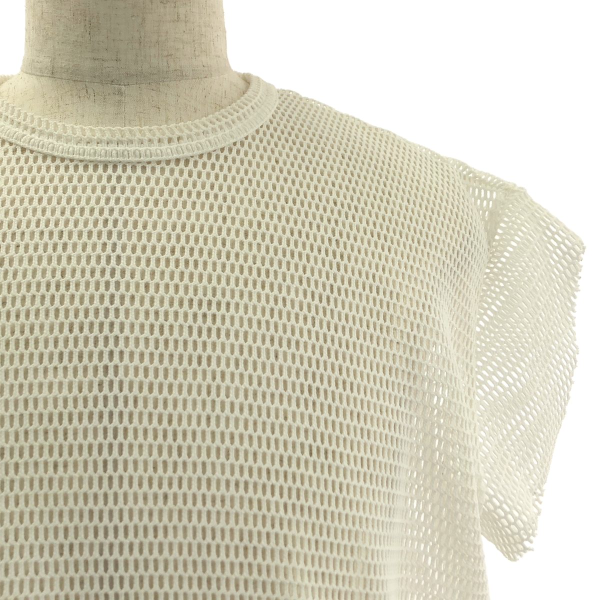 BLACK COMME des GARCONS / ブラックコムデギャルソン ポリエステル 変形 メッシュ クルーネック Tシャツ カットソー