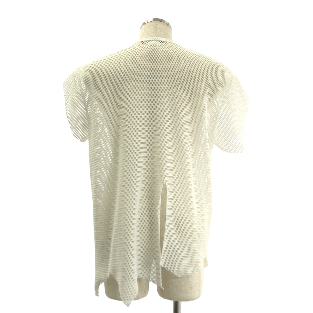 BLACK COMME des GARCONS / ブラックコムデギャルソン ポリエステル 変形 メッシュ クルーネック Tシャツ カットソー