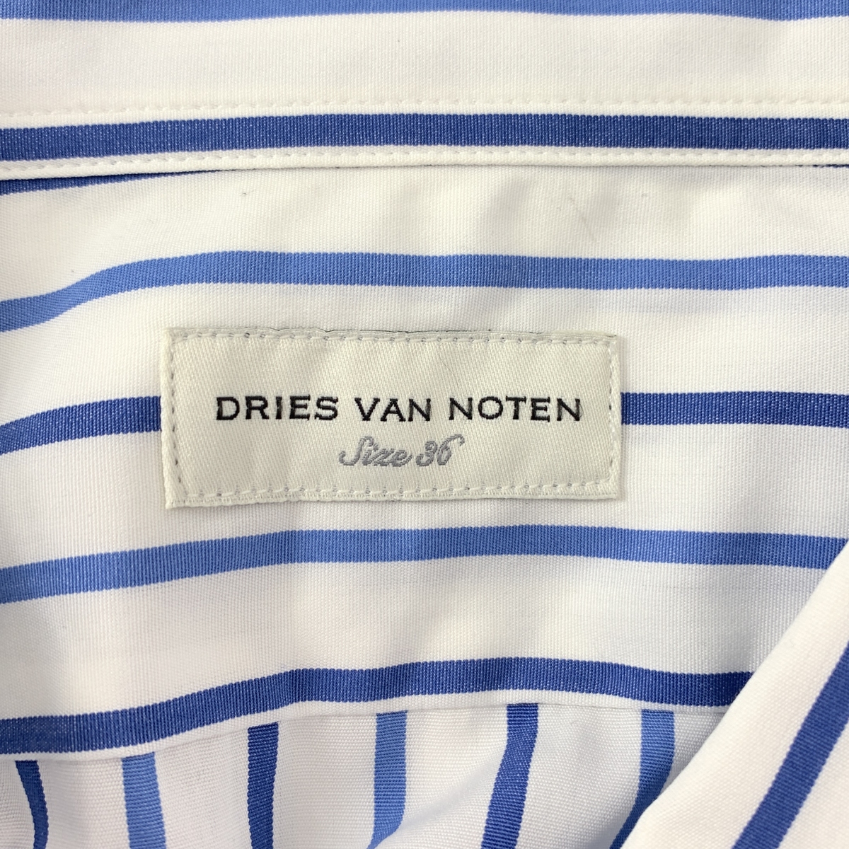 DRIES VAN NOTEN / ドリスヴァンノッテン コットン ストライプ ビッグカラー シャツ ブラウス