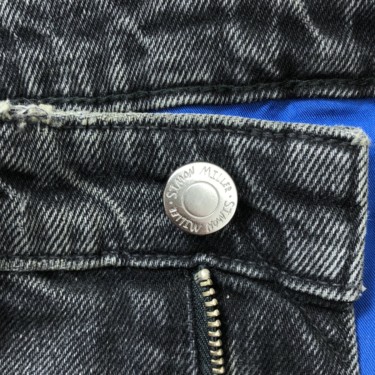 SIMON MILLER / サイモンミラー ダメージ加工 ブラックデニムパンツ