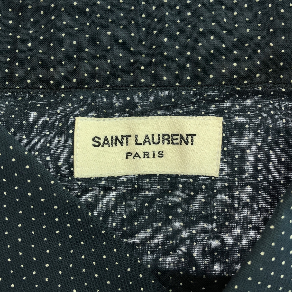 SAINT LAURENT PARIS / サンローランパリ エディスリマン期  コットン ドット ドレスシャツ