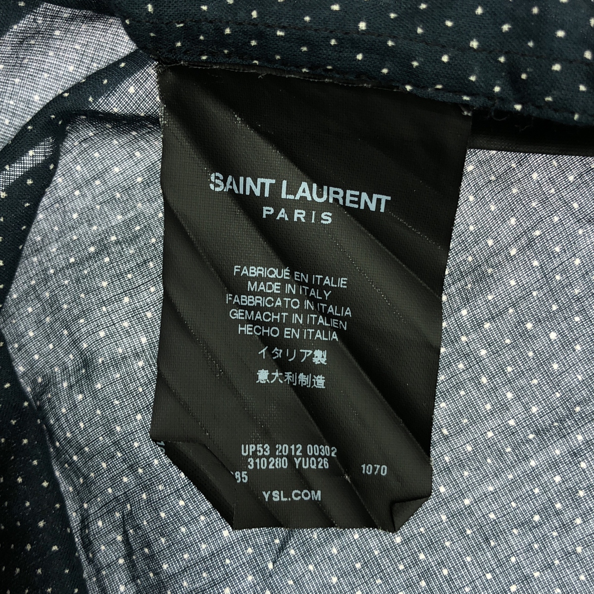 SAINT LAURENT PARIS / サンローランパリ エディスリマン期  コットン ドット ドレスシャツ