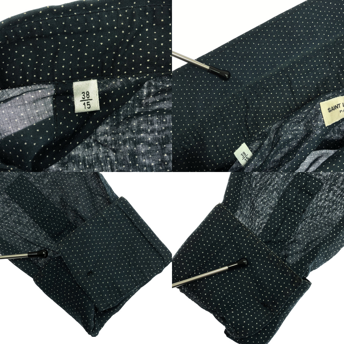 SAINT LAURENT PARIS / サンローランパリ エディスリマン期  コットン ドット ドレスシャツ