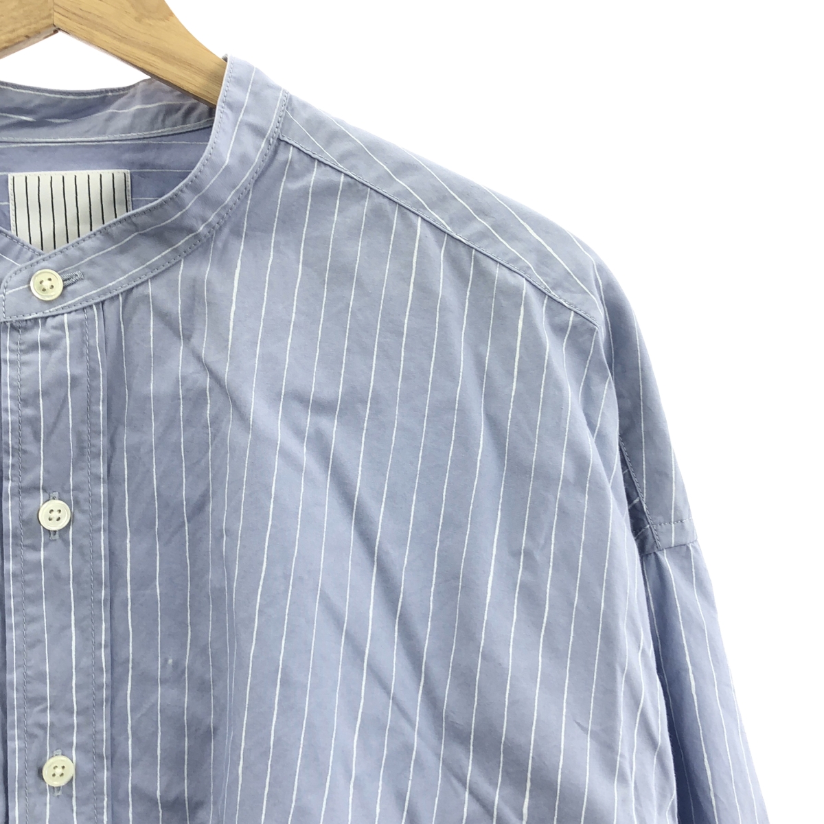 S.F.C (SFC) / エスエフシー コットン ストライプ オーバーサイズ バンドカラー シャツ
