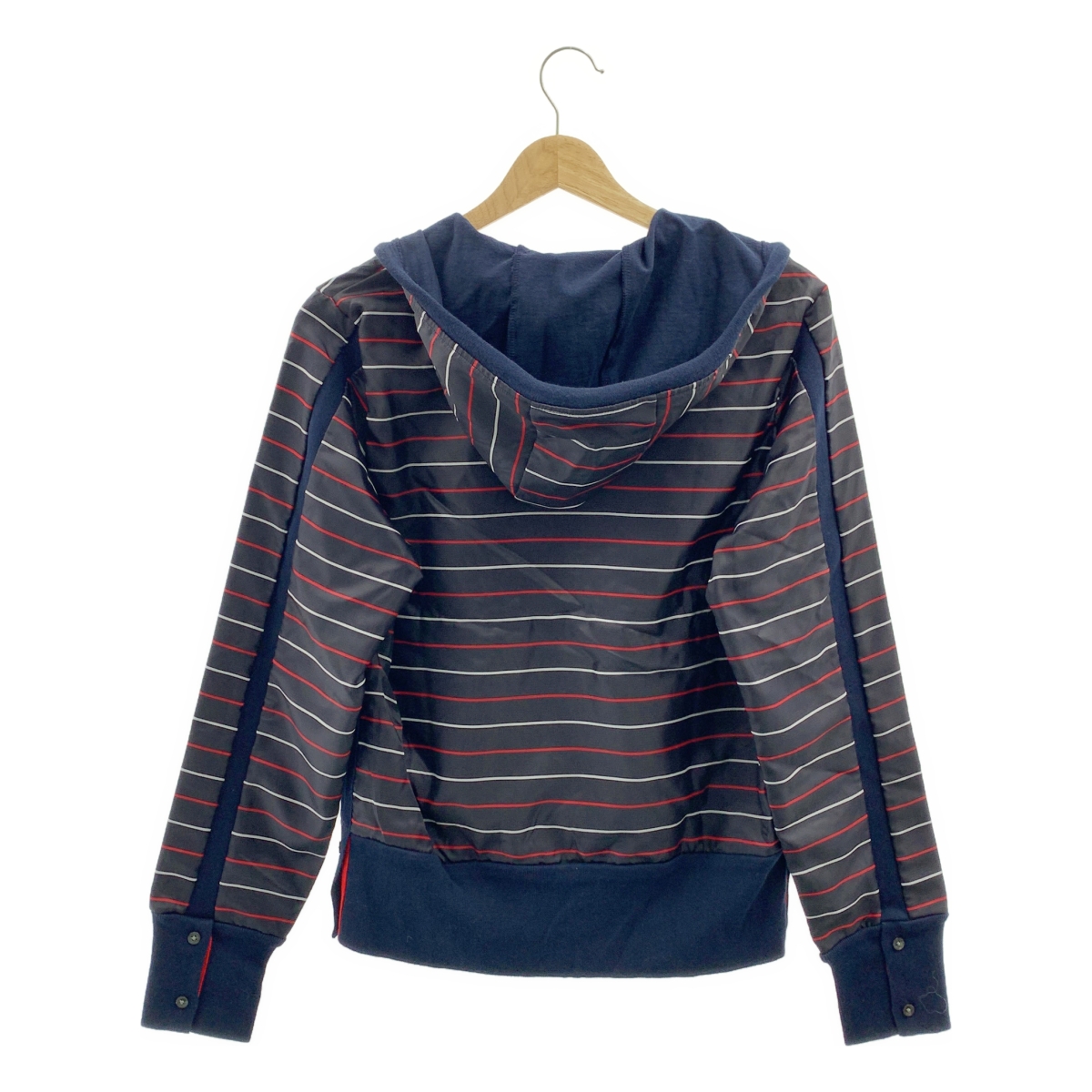 THOM BROWNE / トムブラウン ナイロン スウェット ボーダー ジップアップ パーカー