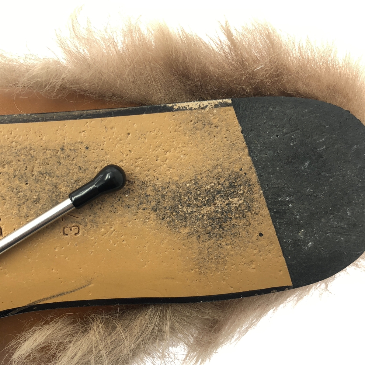 GUCCI / グッチ プリンスタウン ホースビット ファー フラットシューズ