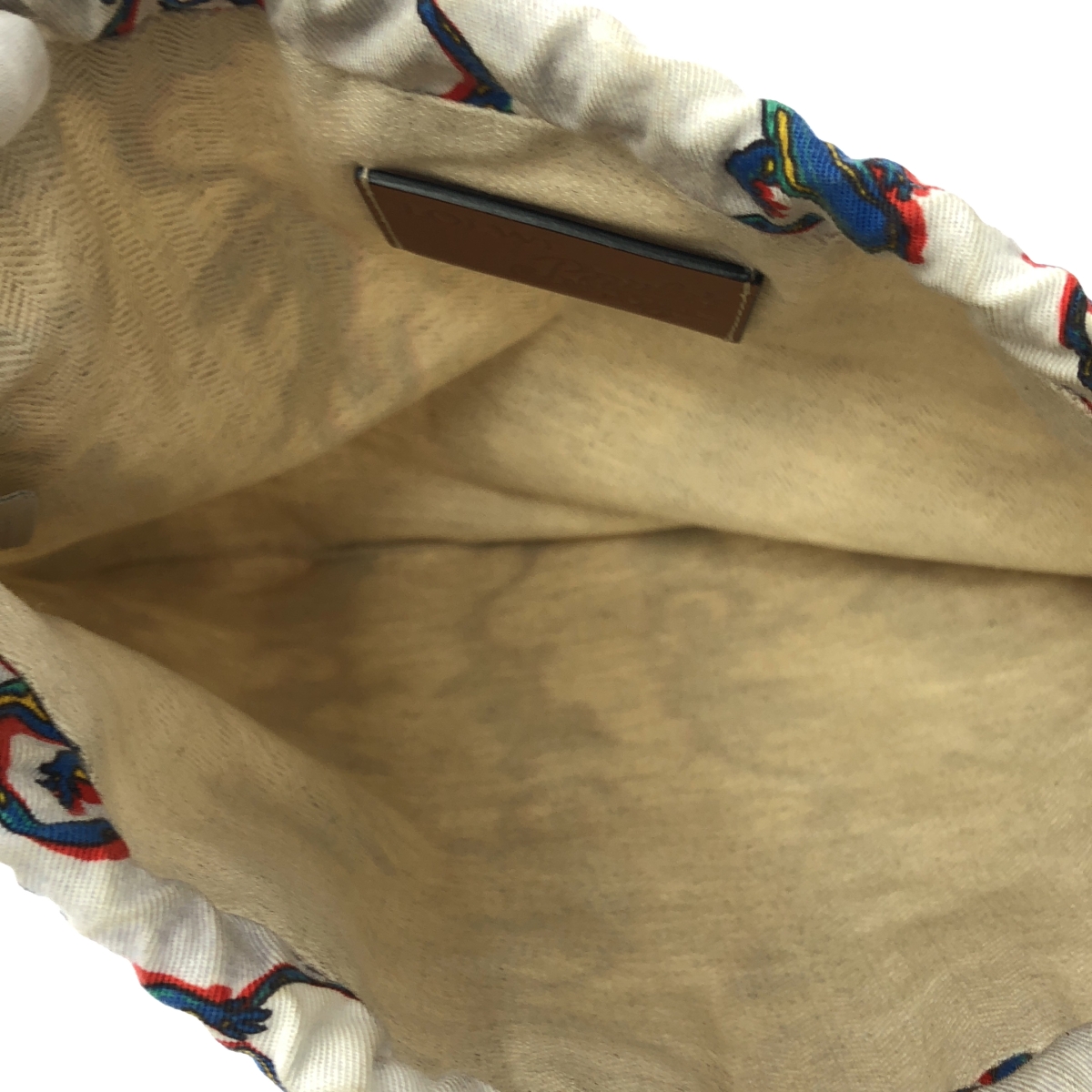 LOEWE / ロエベ × Paula's Ibiza パウラズイビザコラボ リザード柄 ドローストリング 巾着ポーチ