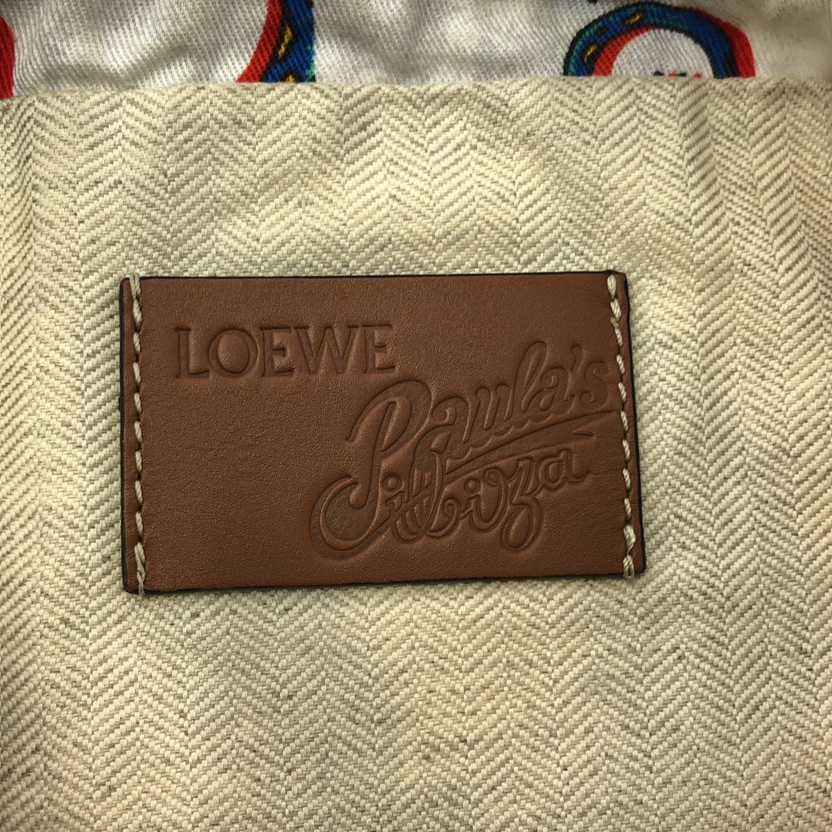 LOEWE / ロエベ × Paula's Ibiza パウラズイビザコラボ リザード柄 ドローストリング 巾着ポーチ