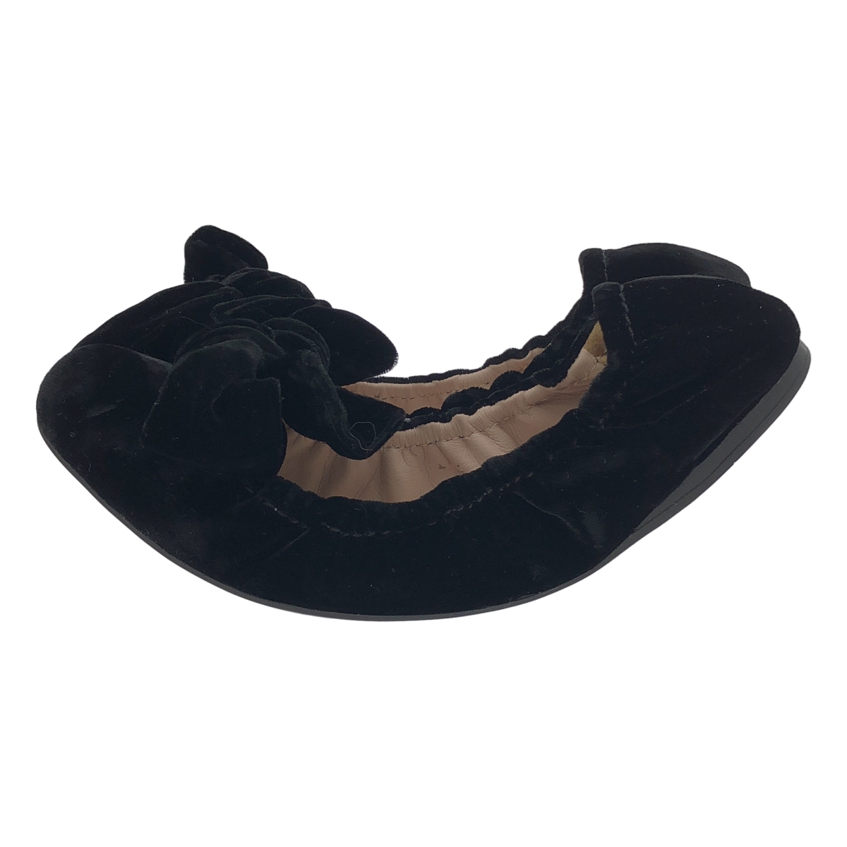 miu miu / ミュウミュウ ベロア ギャザー フラット パンプス