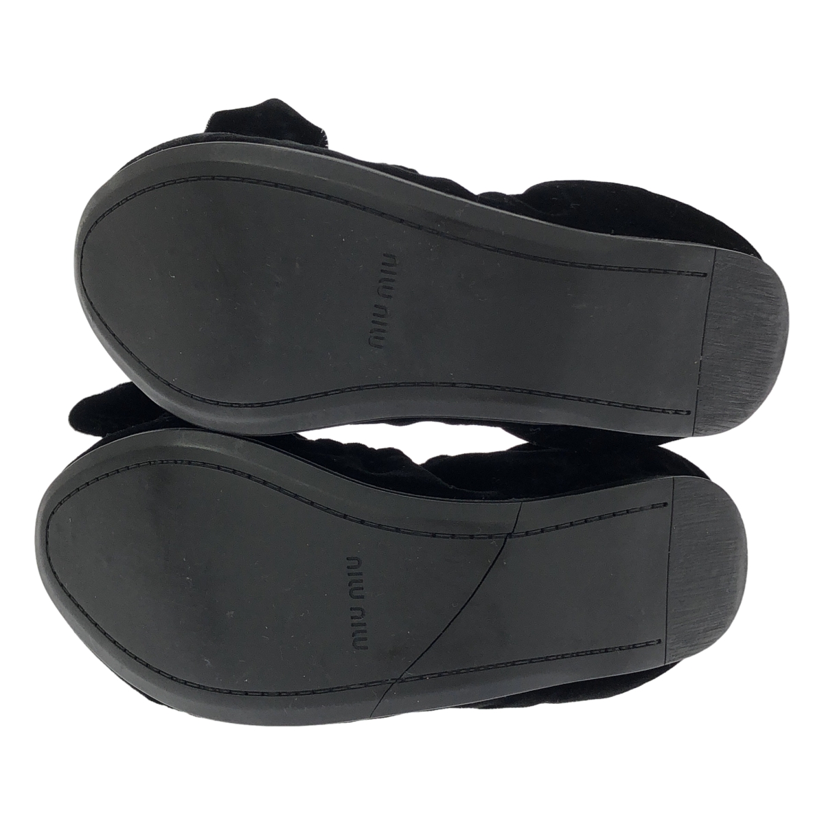 miu miu / ミュウミュウ ベロア ギャザー フラット パンプス